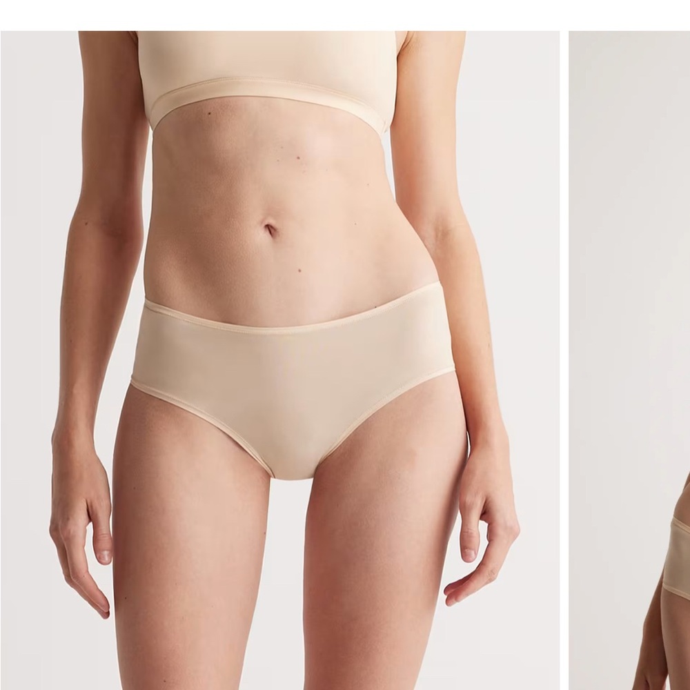 6 PAIRS Quince Nude Seamless Hipster Panties Small